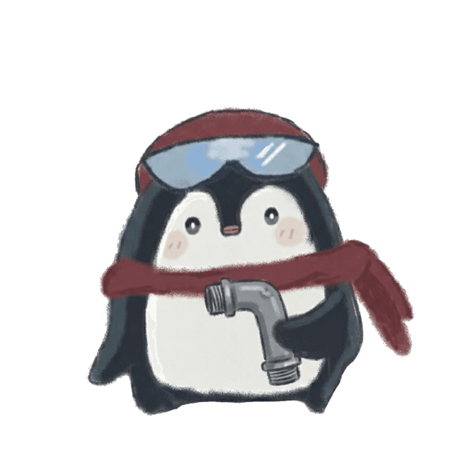 Tidal penguin mascot with ski goggles